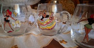 Bicchieri vintage con stampa