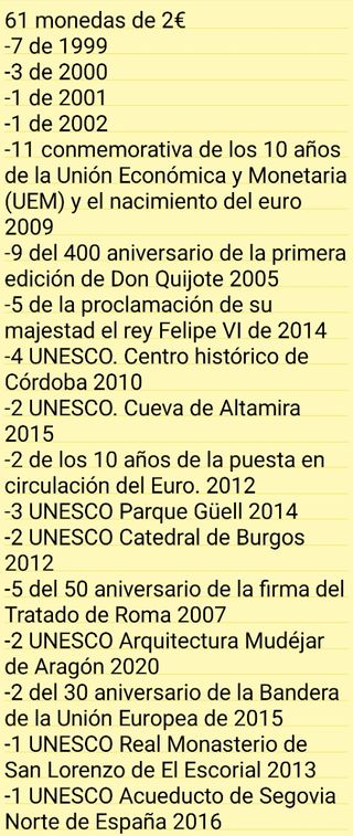 62 Monedas 2€ España