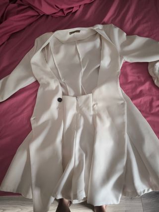 Vestido blazer blanco corto