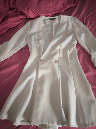 Vestido blazer blanco corto