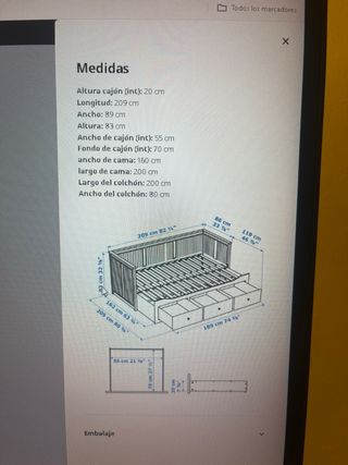 Cama individual convertible blanca (HEMNES)