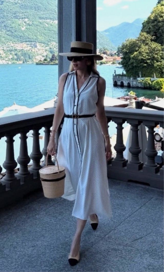 Vestido camisero lunares cinturón Zara