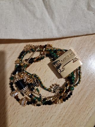 Pulsera Hipanema - Dorada y Verde
