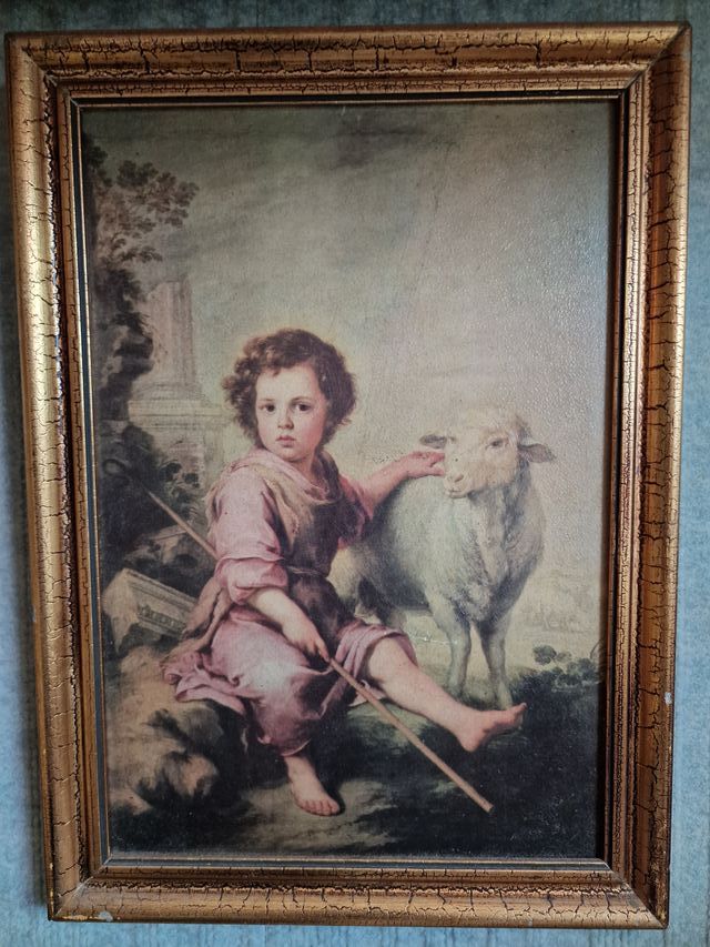 Ragazza e pecora Quadro - Vintage