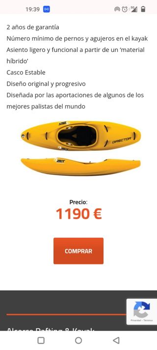 Kayak Zet Director + pala werner Powerhouse aguas 