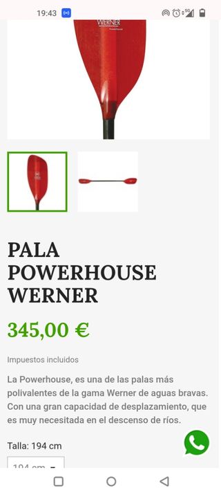 Kayak Zet Director + pala werner Powerhouse aguas 