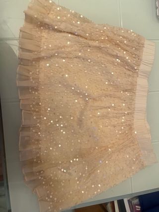 Falda lentejuelas rosa palo