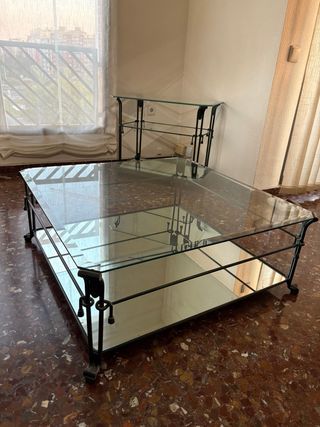 URGE VENTA: Mesas de centro de forja y cristal
