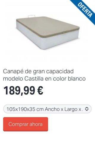Canapé  105cm - Beige/Blanco