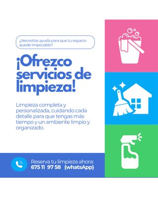 Ofrezco servicios de limpieza a domicilio.