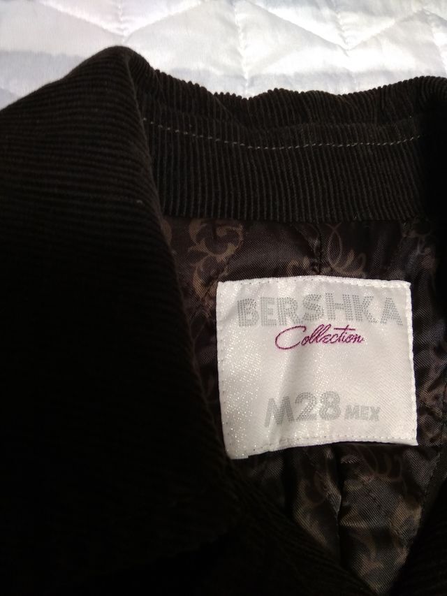 Chaqueta pana larga marrón mujer,talla 38, en buen