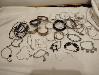 35 Braccialetti Donna Argento/Nero