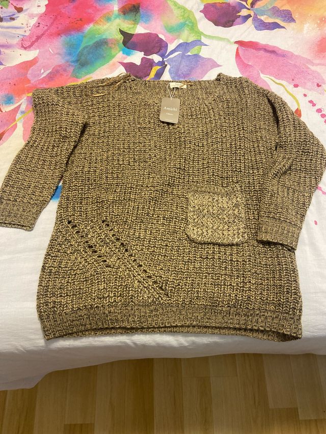 Suéter Amichi Talla S Beige/Marrón