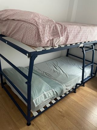 Litera plegable azul metalica