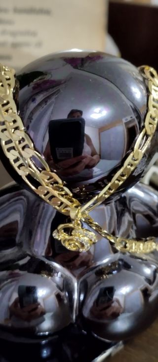 Cadena  con dije oro laminado 14k 