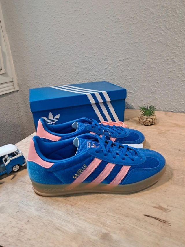 Zapatillas Adidas Gazelle Azul Rosa