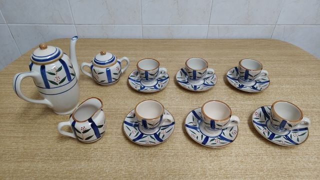 Juego café porcelana azul y blanco