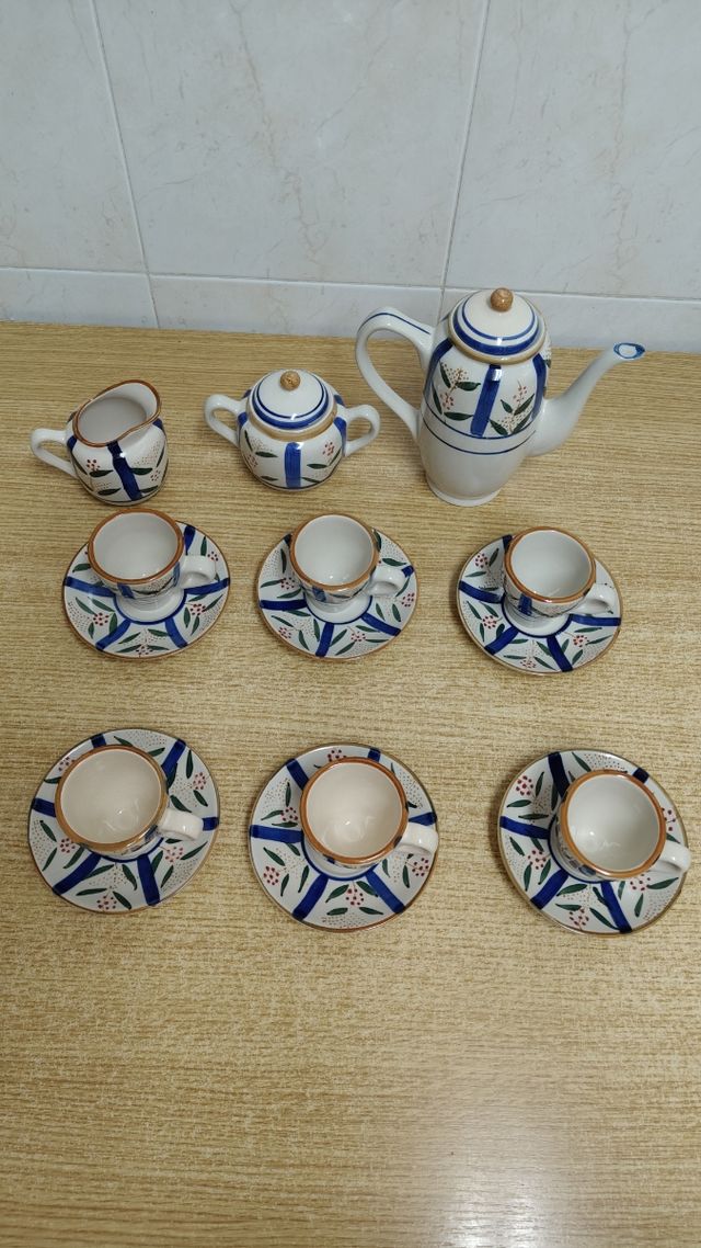 Juego café porcelana azul y blanco