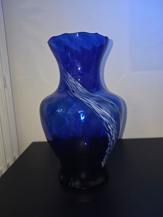 Vaso Murano blu e bianco