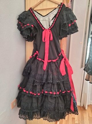Traje Flamenca Negro-Rojo