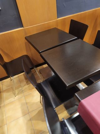 33Sillas bar  - madera y metal y 20 mesas de 60x60