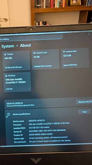 HP Victus Gaming 16-r0036ns Intel Core i7-13620H/3