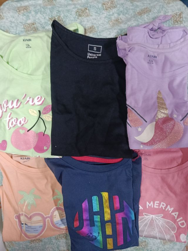 6 Camisetas niña 12A