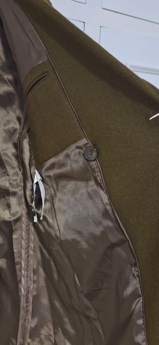 Abrigo Zara Man verde kaki talla L
