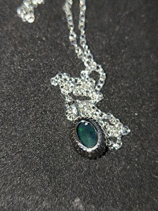 Colgante ópalo negro plata