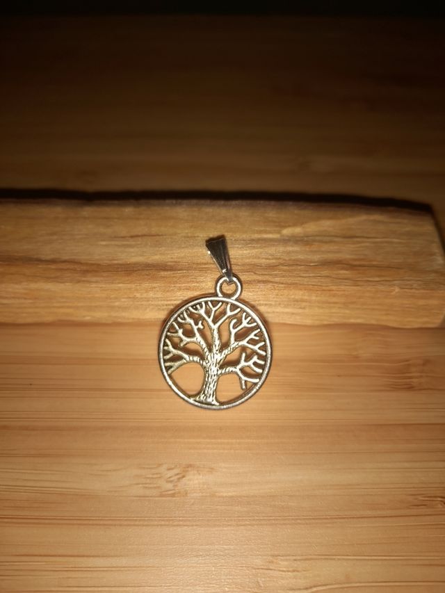 Colgante árbol vida plateado
