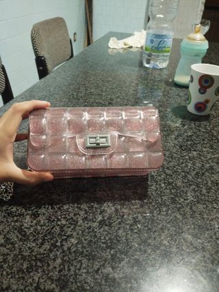 Mini borsa rosa glitter