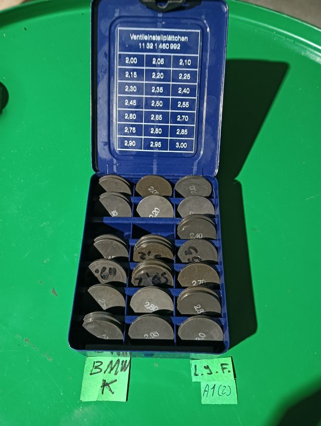 Juego pastillas ajuste válvulas BMW k 75 y otras