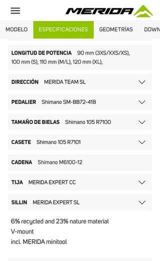 Sillín bici Merida Expert SL