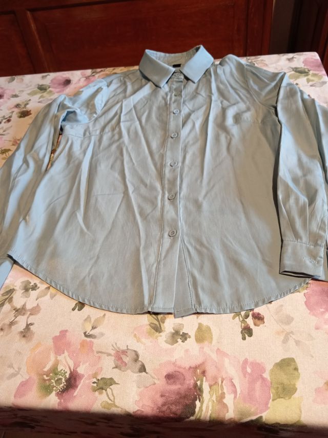 Camicia celeste maniche lunghe