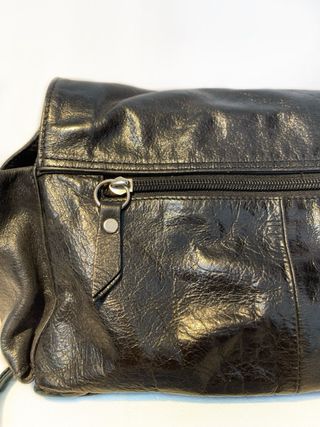 Bolso bandolera cuero negro