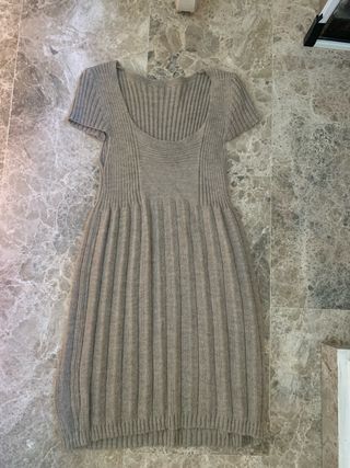 Vestido mujer lana beige talla XXS