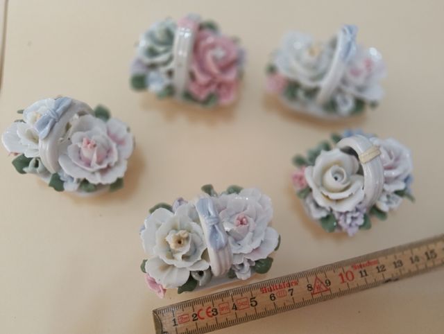 5 Cestas Flores Porcelana antiguas