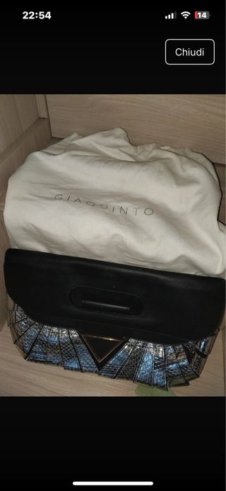 Pochette Giaquinto nera e argento
