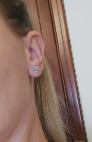 Orecchini oro giallo 750 - cristalli azzurri