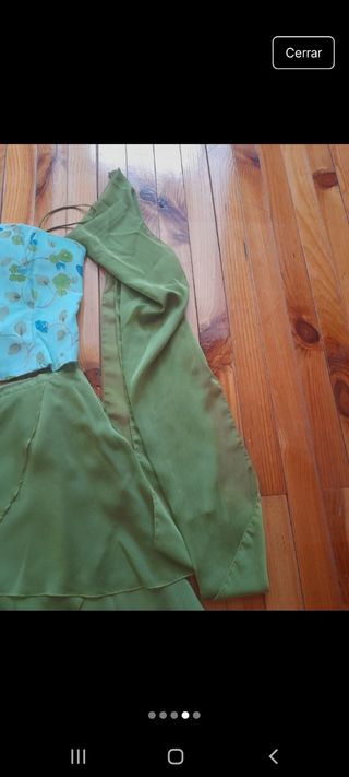 Conjunto falda y top - Verde y azul