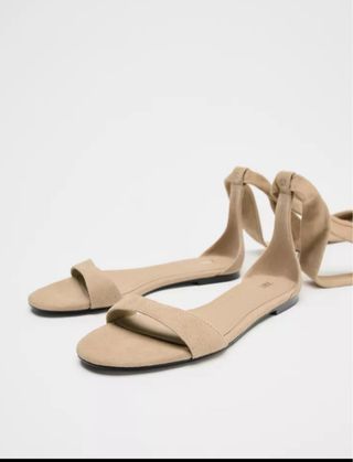 Sandalias Zara beige tiras