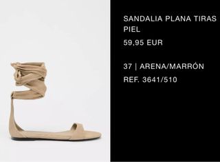 Sandalias Zara beige tiras