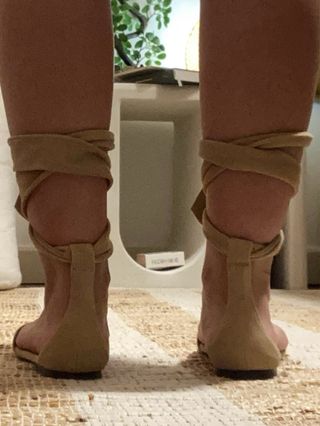 Sandalias Zara beige tiras