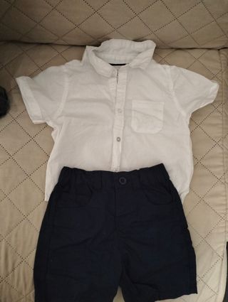 Completo bimbo: camicia e shorts 12-18 mesi