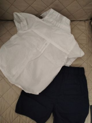 Completo bimbo: camicia e shorts 12-18 mesi
