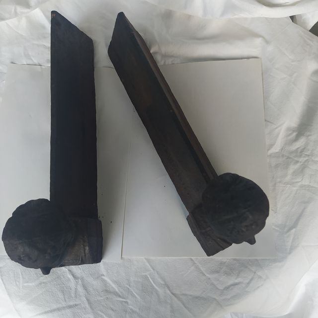 2 morillos chimenea antiguos