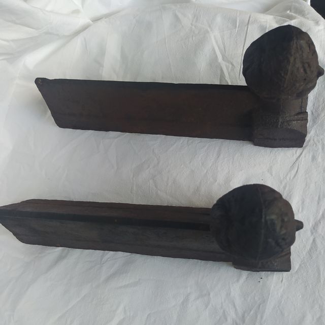 2 morillos chimenea antiguos