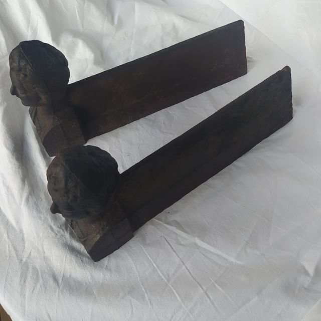 2 morillos chimenea antiguos