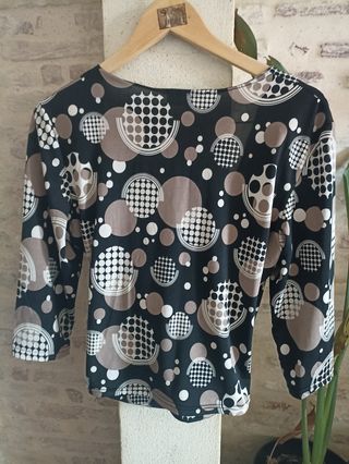 Blusa Joachim Bosse M - Negra y marrón