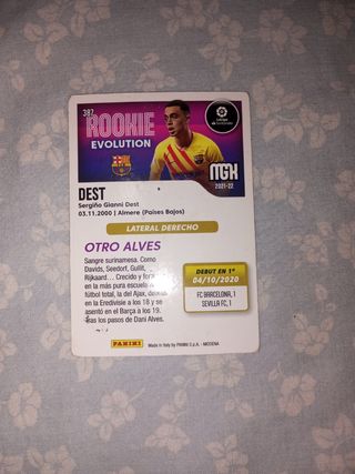 Carta Futbol Dest MGH Panini